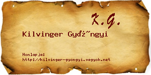 Kilvinger Gyöngyi névjegykártya